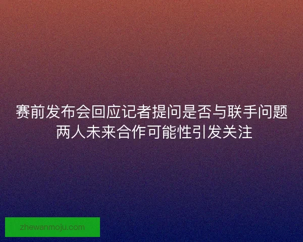 赛前发布会回应记者提问是否与联手问题 两人未来合作可能性引发关注