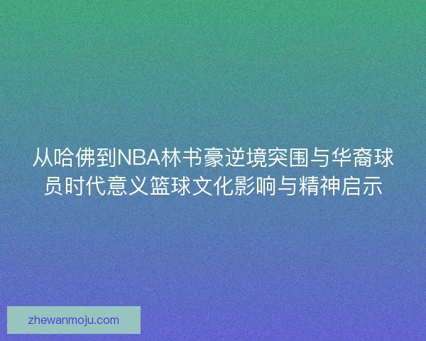从哈佛到NBA林书豪逆境突围与华裔球员时代意义篮球文化影响与精神启示